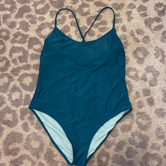 NWT Cupshe Teal Open Back One Piece - Picture 1 of 3